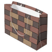 Grey Peach Pink Brick Wall Groot Cadeauzakje (Achterkant Gekanteld)
