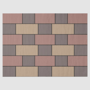 Grey Peach Pink Brick Wall Tissuepapier