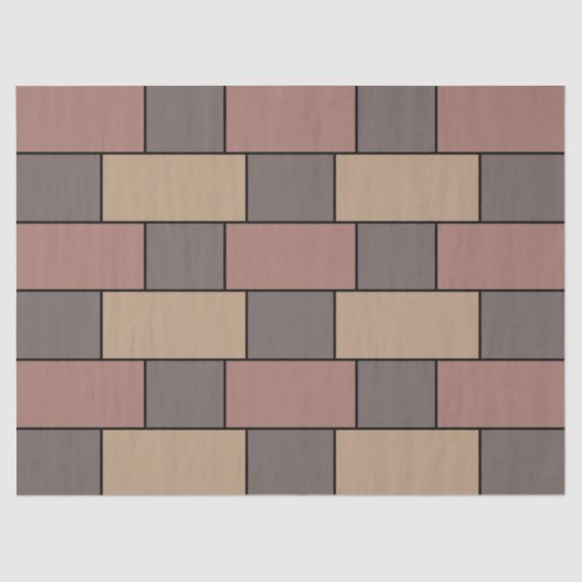 Grey Peach Pink Brick Wall Tissuepapier (Voorkant)