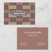 Grey Peach Pink Brick Wall Visitekaartje (Voorkant / Achterkant)