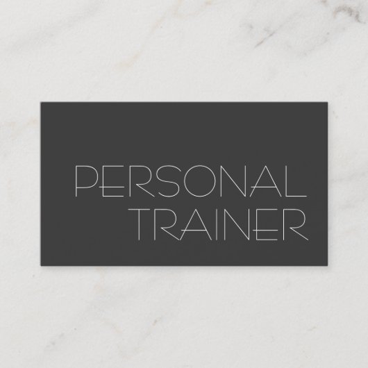 Grey Personal Trainer Fitness Visitekaartje (Voorkant)