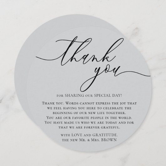 Grey Photo Special Day Celebration Dank u wel Feestdagenkaart (Voorkant / Achterkant)