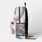 Grey Pink and Blue Abstract Backpack Bedrukte Rugzak (Rechts)