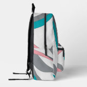 Grey Pink and Blue Abstract Backpack Bedrukte Rugzak (Links)