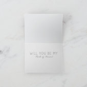 Grey & Pink Chevron Maid of Honor Request Card (Binnen)