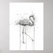 Grey Pink Flamingo Poster (Voorkant)