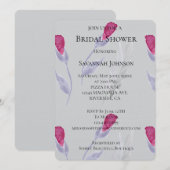 Grey Pink Flowers Vrijgezellenfeest Kaart (Voorkant / Achterkant)