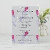 Grey Pink Flowers Vrijgezellenfeest Kaart (Staand voorkant)