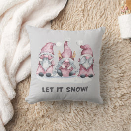 Grey Pink Waterverf Scandinavische kerstboom Kussen