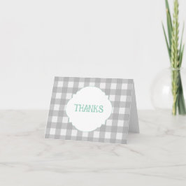 Grey Plaid Bedankt Card