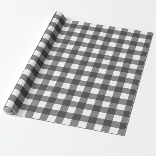 Grey Plaid Cadeaupapier (Uitgerold)