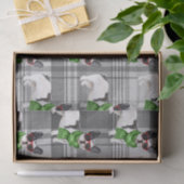 Grey Plaid en Boston Terrier Kerstmis Tissuepapier (Geschenk)