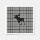Grey Plaid Moose Servet (Voorkant)