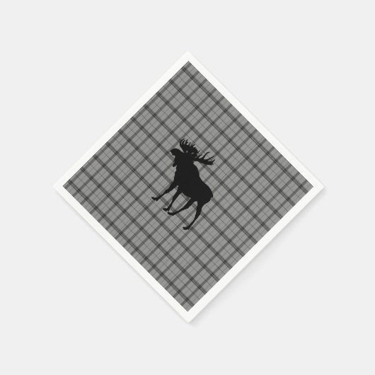 Grey Plaid Moose Servet (Hoek)