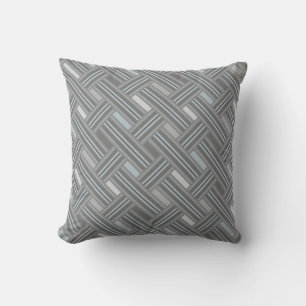 Grey Plaid Weave Sierkussen