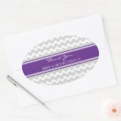 Grey Plum Chevron Dank u bruiloft gunst Labels (Envelop)