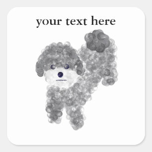 Grey Podle #1 Vierkante Sticker