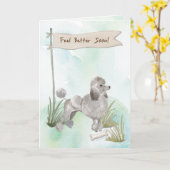 Grey Podle voelt zich beter na chirurgie met Dog Kaart (Gele Bloem)