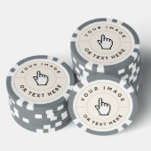 Grey Poker Chips - Custom Uw afbeelding/tekst toev (Opstapeling)