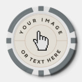 Grey Poker Chips - Custom Uw afbeelding/tekst toev (Voorkant)