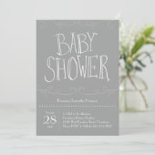 Grey Polka Dot Baby shower Grijs Modern Kaart (Staand voorkant)