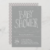 Grey Polka Dot Baby shower Grijs Modern Kaart (Voorkant / Achterkant)