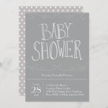 Grey Polka Dot Baby shower Grijs Modern