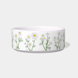 Grey Polka Dot-Daisy Pet Bowl Voerbakje