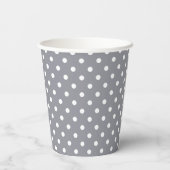 Grey Polka Dot Party Papieren Bekers (Achterkant)
