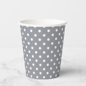 Grey Polka Dot Party Papieren Bekers (Voorkant)