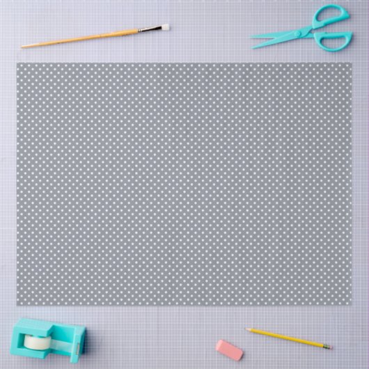 Grey Polka Dot Tissue Paper Tissuepapier (Craft)