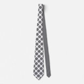 Grey Polka Dots on White Custom Necktie Stropdas (Voorkant)