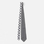 Grey Polka Dots on White Custom Necktie Stropdas (Achterkant)