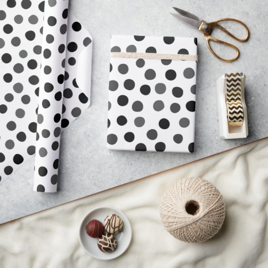 Grey Polka Dots Wrapping Paper Cadeaupapier (Crafts)