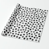 Grey Polka Dots Wrapping Paper Cadeaupapier (Uitgerold)