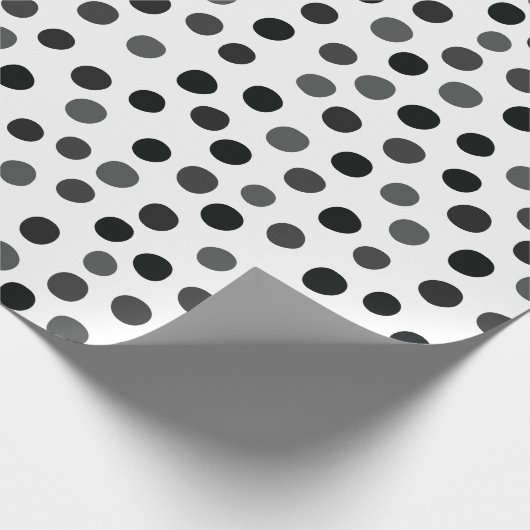 Grey Polka Dots Wrapping Paper Cadeaupapier (Hoek)