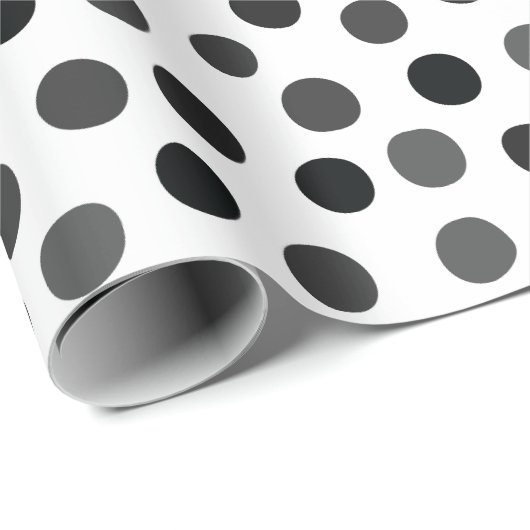 Grey Polka Dots Wrapping Paper Cadeaupapier (Rol Hoek)