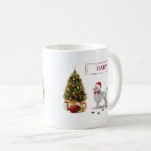 Grey Poodle Funny kersthond met boom Koffiemok (Voorkant rechts)