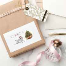 Grey Poodle Funny kersthond met boom