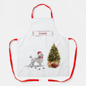 Grey Poodle Funny kersthond met boom Schort (Voorkant)