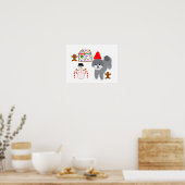Grey Poodle Kerstmis #1-2 Poster (Keuken)