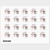 Grey Poodle Kerstmis #1-4 Stickers (Vel)