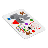 Grey Poodle Kerstmis #2 Magnet Magneet (Rechterzijde)