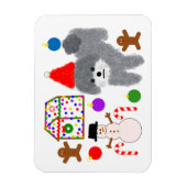 Grey Poodle Kerstmis #2 Magnet Magneet (Verticaal)
