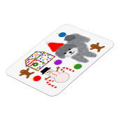 Grey Poodle Kerstmis #2 Magnet Magneet (Linkerzijde)