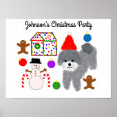 Grey Poodle Kerstmis #2 Poster (Voorkant)