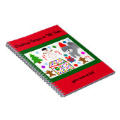 Grey Poodle Kerstmis #3 Spiral Notitieboek (Rechterzijde)