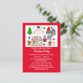 Grey Poodle Kerstmis #3 Uitnodiging Briefkaart (Staand voorkant)