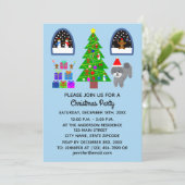 Grey Poodle Kerstmis #4-2 Uitnodigingskaart Save The Date (Staand voorkant)