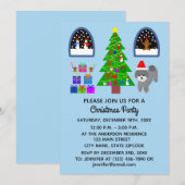 Grey Poodle Kerstmis #4-2 Uitnodigingskaart Save The Date (Voorkant / Achterkant)